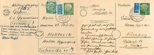 2x MiNr P 26 + ZF nach Schweden (16) GIESSEN 1 am + (13a) AMBERG (OBERPF) 2 t - Bild 1 von 5