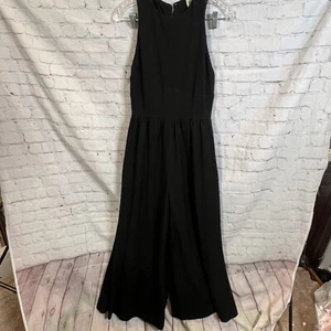 Vintage Neiman Marcus Size 12 Black Wool Jumper Jumpsuit - Picture 1 of 5