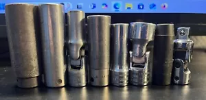 8 Snap-on, Mac, 3/8" Dr. Metric Sockets, Swivels 9, 10, 11, 14, 15, 17, 19MM - Picture 1 of 3