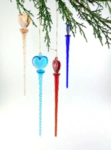 4 Glastropfen mit Öse in 4 Farben dekorativer Anhänger 768 ca. 15 cm - Bild 1 von 8