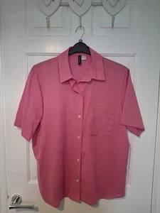 H&M Divided Women's Pink Cotton/linen Short Sleeved Shirt Size Eur Small New - Picture 1 of 6