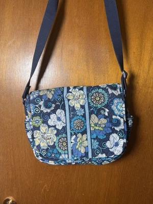 Vera Bradley Quilted Blue Floral Print Sachel Messager Bag - Image 1 of 4