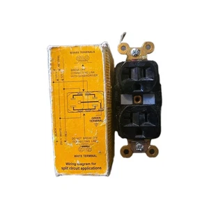 Hubbell HBL5362 Duplex Receptacle 20 Amp 125V Dark Brown Great For Hi Fi Outlet - Picture 1 of 7