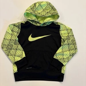Sudadera con capucha Nike Dri-Fit para niños talla 4 XS verde neón brillante para correr - Imagen 1 de 9