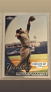 2010 Topps Chrome Complete Set 1-170 Mantle, Jeter, Ortiz MLB - Picture 1 of 1
