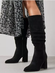 New Look hohe lässige Stiefel mit breiterer Passform Wade - schwarz - Bild 1 von 5