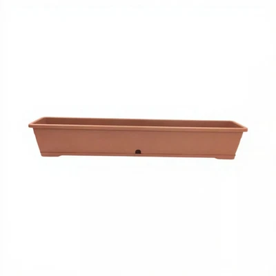 100cm Window Box Trough Terracotta Planter For Garden Plant Pot Tray | x 1 - Image 1 of 3