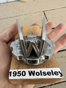 Vtg Radiator Cap W Wolseley Motors HOOD ORNMANENT EMBLEM 1940s 1950s British - Picture 1 of 9