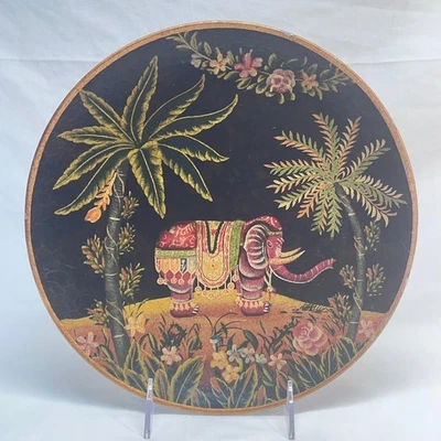 Colmillos de flora coleccionables de palmera elefante placa mod mediados de siglo de colección 10" de diámetro*LEER* Foto 1 de 4