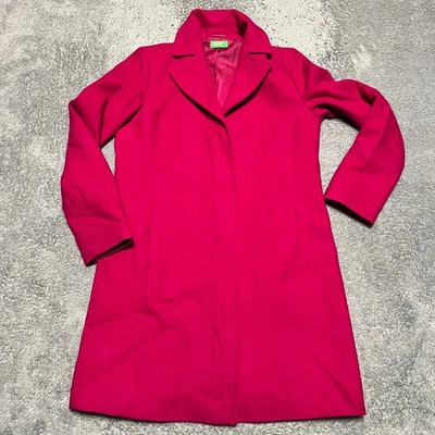 Abrigo United Colors of Benetton para mujer 44 EE. UU. 8 rosa mezcla de lana trinchera  Foto 1 de 4