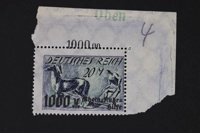 GERMANY SC# B7B MINT MNH CORNER SELVAGE OBEN SINGLE INVERTED CV$750 NH - Image 1 of 4