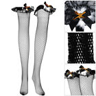  Sexy Stockings Black Outfits Bow Fishnet Silk for Women Mesh