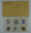 1962 US Mint Proof Set 5 Coins 90% Silver Original Envelope & Cello Flat Pack