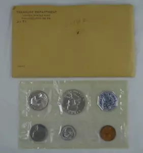 1962 US Mint Proof Set 5 Coins 90% Silver Original Envelope & Cello Flat Pack - Picture 1 of 3