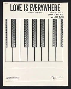 Love Is Everywhere Melody Sky Lonesome Pine 1935 Vtg Sheet Music Piano Guitar - Picture 1 of 3