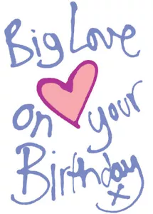 Große Liebe Herz Happy Birthday Karte - Lucilla Lavendel bunt Grußkarte - Bild 1 von 1