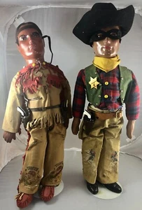 21" Antique American Composition Tonto & The Lone Ranger Doll! Rare! 18007 - Picture 1 of 12
