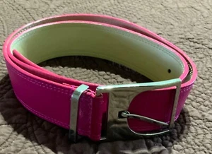 Dimensions by WCM Italian leather belt woman’s M 42 D660 Pink silver tone buckle - Picture 1 of 3