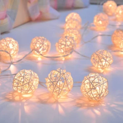 3Meter 30 White Rattan Ball String Light Holiday Christmas Wedding Party AU Plug - Image 1 of 4
