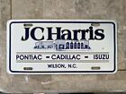 Vintage Wilson N.C. JC Harris Pontiac Cadillac License Plate
