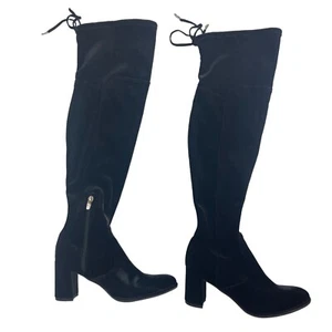 Marc Fisher Velvet Above Knee Boots Black Zipper Size 6.5 M - Picture 1 of 6