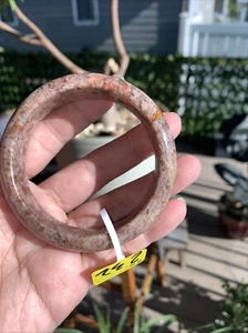 58.5 mm Rare Natural Beautiful Soft Elegant Color Alashan Agate Bangle Gift - Picture 1 of 16