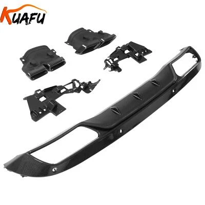 Rear Diffuser Lip Carbon C63 Style For Mercedes Benz W205 C300 Base Sedan 15-18 - Image 1 of 4