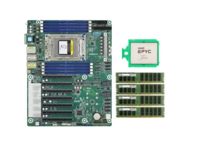 ASRock ROMED8-2T Motherboard With AMD EPYC 7542 CPU, 4x 32GB 2666MHz DDR4 RAM - Image 1 of 4