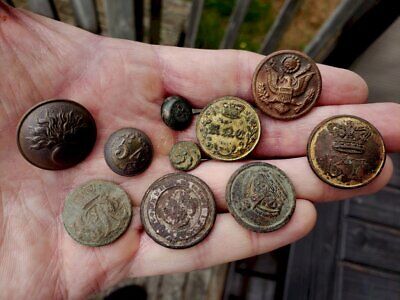 MIXED DUG BUTTONS! - 54th, INTERESTING GILT LETTERED, AMERICAN EAGLE & MORE! #14 • 12.73$