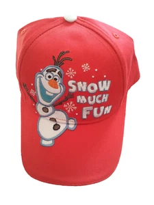 Disney Frozen Olaf Red One Size Hat 'Snow Much Fun' Baseball Style Adjustable - Picture 1 of 11