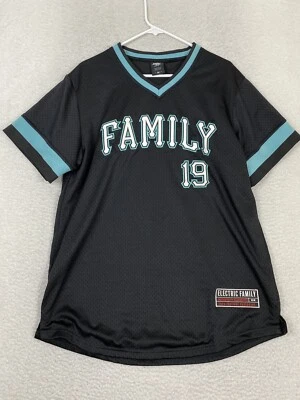 2019 Electric Family Jersey Black Teal EDM DJ Rave Mens Size Medium Adult - Image 1 of 4