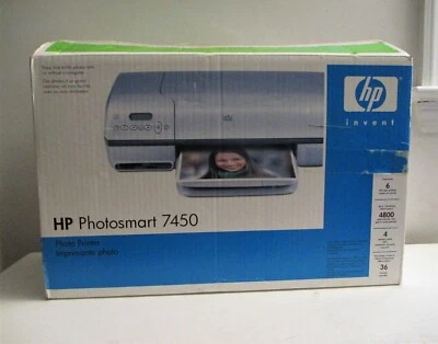 NEW HP Photosmart 7450 Digital Photo Inkjet Printer - PC / Mac Compatible NO INK - Image 1 of 4