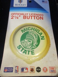 MOC MICHIGAN STATE SPARTANS Older Gruff Sparty Logo 2 1/4" Round Pin By Wincraft - Picture 1 of 2
