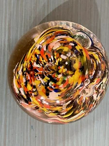 Vintage Multicolor Speckled and Bubbles paperweight handblown - Picture 1 of 3