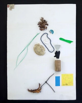 Found Object Person Figure Collage Painting - Steven Tannenbaum Original Art - Image 1 of 4