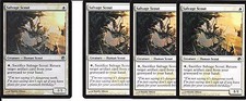 MTG SCARS OF MIRRODIN SALVAGE SCOUT x4 PLAYSET (1 FOIL, 3 REGULAR) #019/249