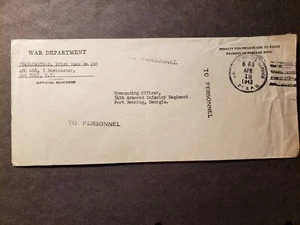 APO 668 CASABLANCA, MOROCCO 1943 Official WWII Army Cover 191 TANK Bn (M) 2BPO - Picture 1 of 2