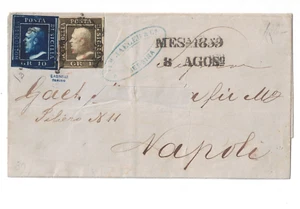 1859 Messina Sizilien Faltbrief Brief nach Neapel Enzo Diena Zertifikat - Bild 1 von 3