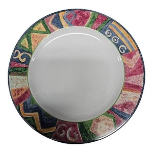 Furio MESA Sakura MALAGA Dinner Plate 10.75" Mulicolor Geometric NO Chips CLEAN - Picture 1 of 3