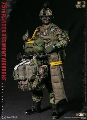 New DAMTOYS US 75th RANGER REGIMENT AIRBORNE SAW GUNNER 1/6 12in Figure LIMITIED - Image 1 of 4