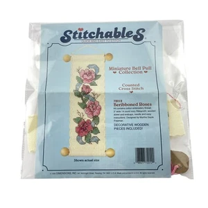 Dimensions Stitchables Cross Stitch Miniature Bell Pull Beribboned Roses Kit - Picture 1 of 7