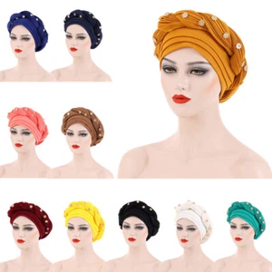 African Turban Hijab Hat Muslim Women Head Wrap Auto Gele Headtie Bonnet Aso Oke