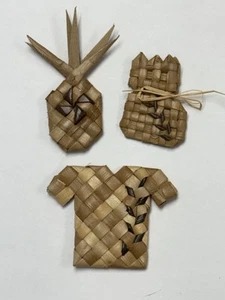 HAWAIIAN LAUHALA PAPALE ~ HANDMADE WOVEN SHIRT, CAT, & PINEAPPLE ~ READ DESC - Picture 1 of 10