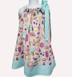Ice-cream and fruits girls pillowcase dress, Ice cream dress, Fruit pillowcase d - Picture 1 of 3