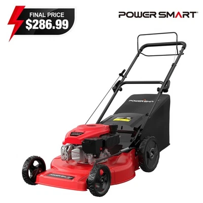 PowerSmart 22" Walk-Behind Gas Lawn Mower, 170cc, Large Rear Wheels, Grass Bag - Image 1 of 4