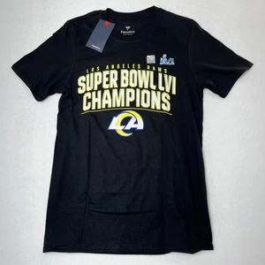 Camiseta pequeña para hombre Fanatics Los Angeles Rams Super Bowl LVI Champs negra - Imagen 1 de 7