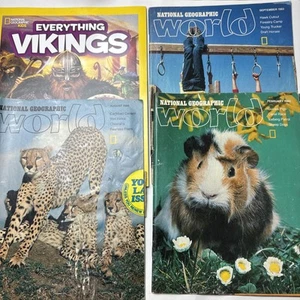 Lot Of (4) National Geographic Kids 1983, 1984, & Modern. World, Vikings - Picture 1 of 5
