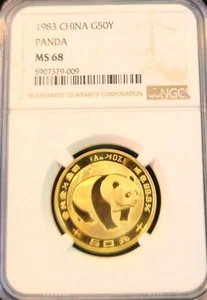 1983 CHINA GOLD 50 YUAN G50Y PANDA NGC MS 68 HIGH GRADE BEAUTIFUL COIN - Picture 1 of 5