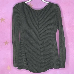 Style & Co Green Ribbed Knit Pullover Sweater Women’s Size Large Cotton Blend - Picture 1 of 5