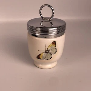 Royal Worcester Porcelain Egg Coddlers W/Lid Floral Butterfly & Berries - Imagen 1 de 6